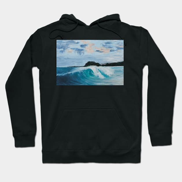 Ocean wave breaking in the shallows Hoodie by melbournedesign